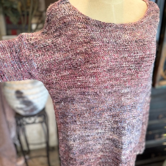 American Eagle soft oversized heathered mauve cozy sweater boat neck - Picture 12 of 14